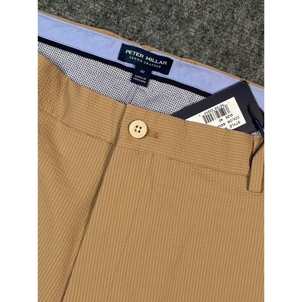 Peter Millar Crown Crafted Mens 40 SandDune Shorts Golf Casual seersucker‎ New
